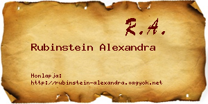 Rubinstein Alexandra névjegykártya
